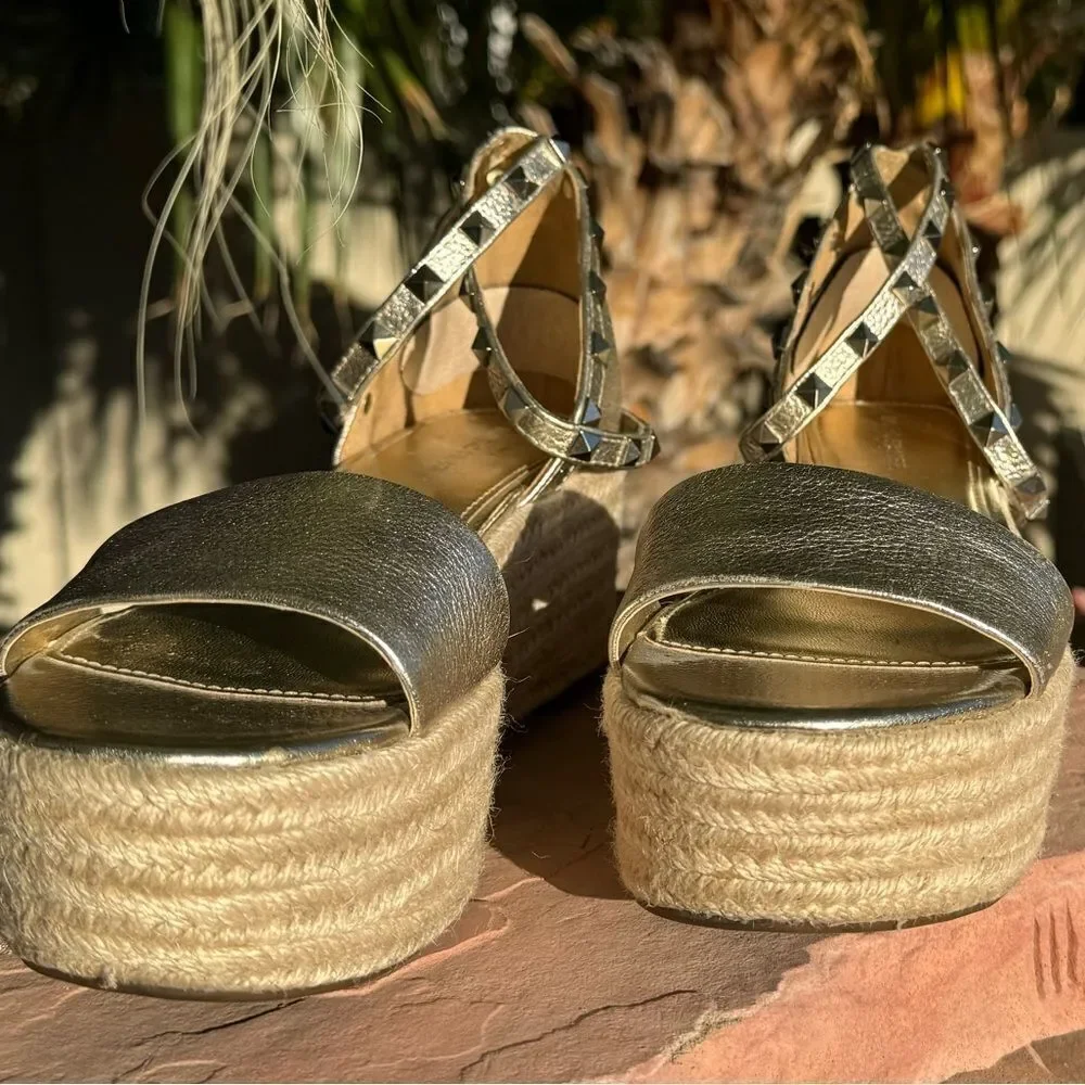 Marc Fisher Shoes Marc Fisher Jazlyn Studded Ankle Strap Espadrille Sandal sz 7